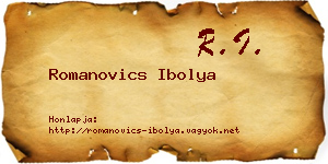 Romanovics Ibolya névjegykártya